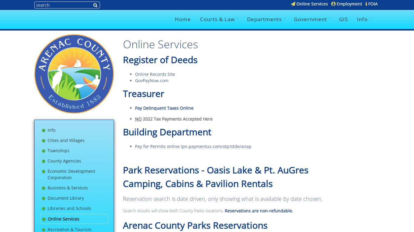 Online Services - Arenac County, Michigan