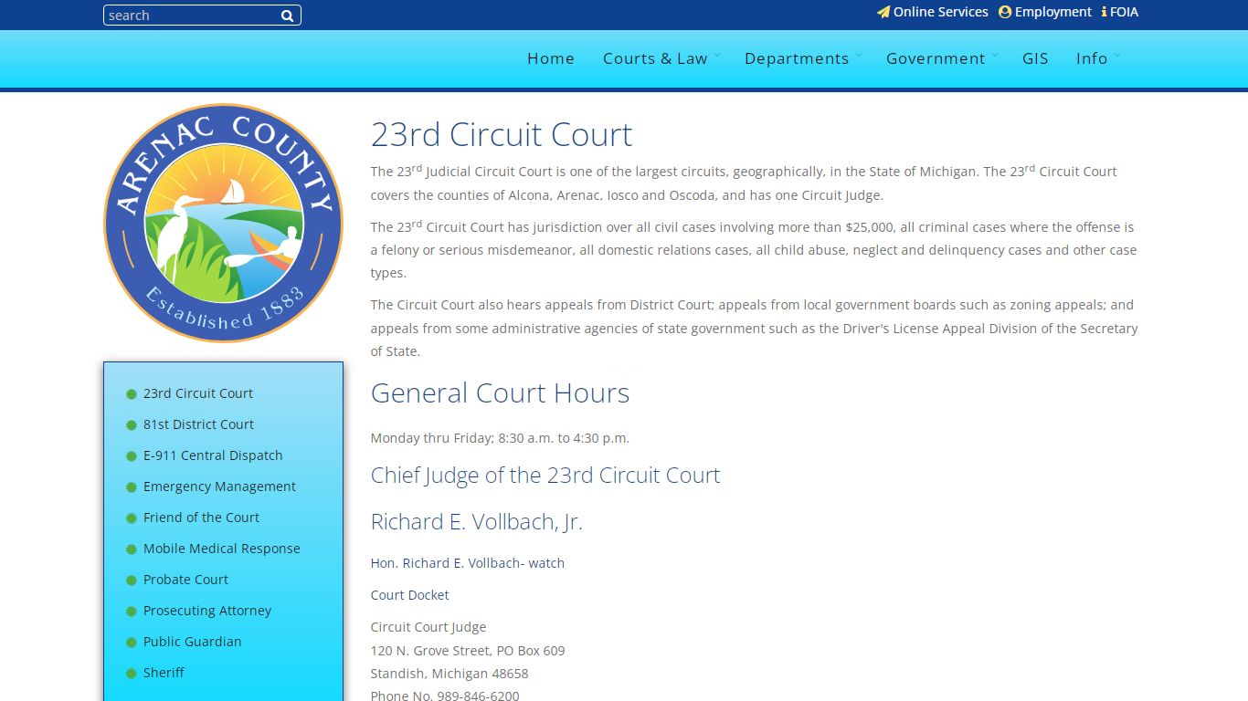 23rd Circuit Court - Arenac County, Michigan